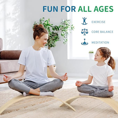 OUTREE Balance Board Kids, Wooden Wobble Balance Board for Toddler with Smooth Edges, Yoga Wooden
