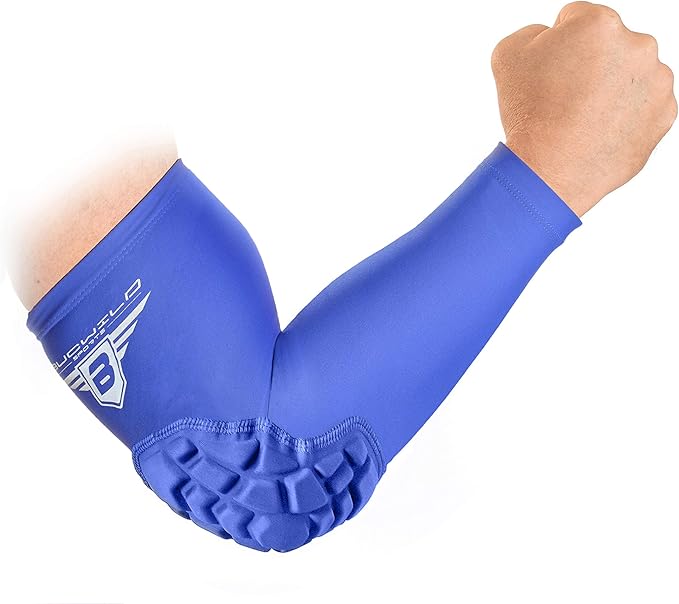 Bucwild Sports B Padded Elbow Arm Sleeves for Basketball Football Volleyball Youth & Adult Size