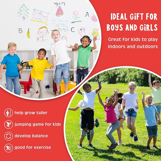 Leitee 2 Pack Pogo Stick for Kids Age 6 and Up, Suitable for 40-80 lbs, Soft Foam Jump Stick, Pogo