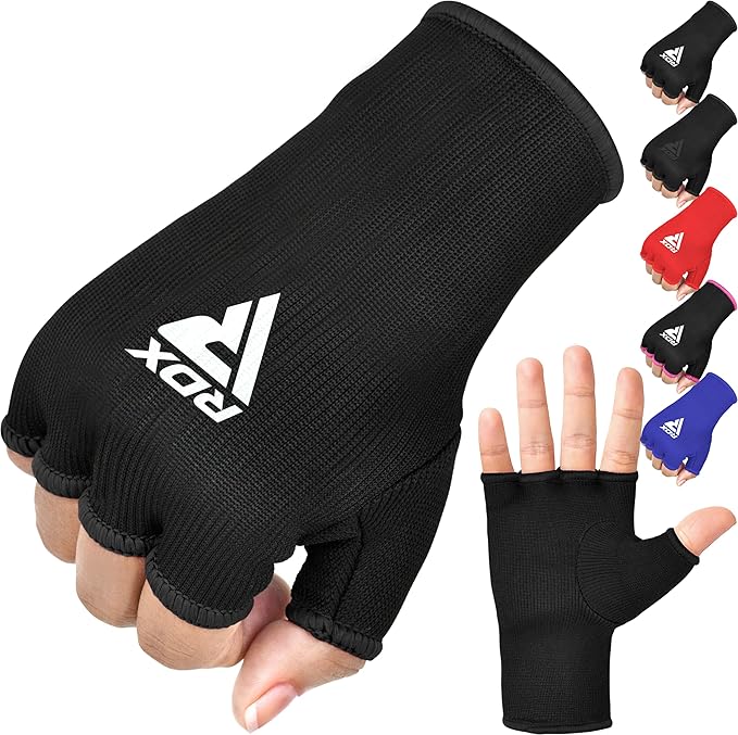 RDX Boxing Hand Wraps Inner Gloves Men Women, Half Finger Elasticated Bandages, Under Mitts Fist