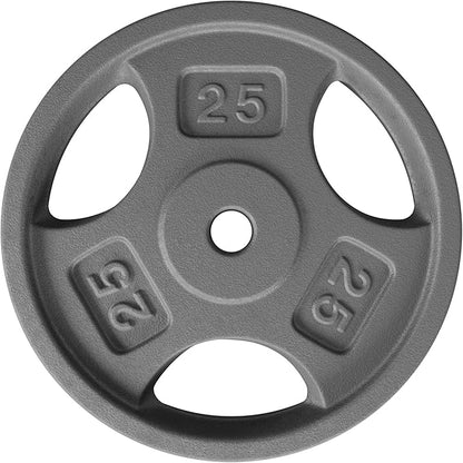 Yes4All Standard 1-Inch Grip Weight Plates, Cast Iron with Multiple Sizes from 2.5 lb to 35 lb for