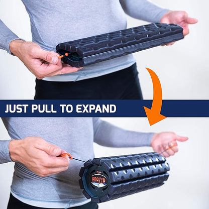 Morph Foam Roller (Bravo-Sage): Collapsible Travel Foam Roller for Pain Relief, Workout Muscle