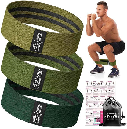 Fabric Resistance Bands for Working Out - Exercise Bands for Women and Men, Booty Bands for Legs