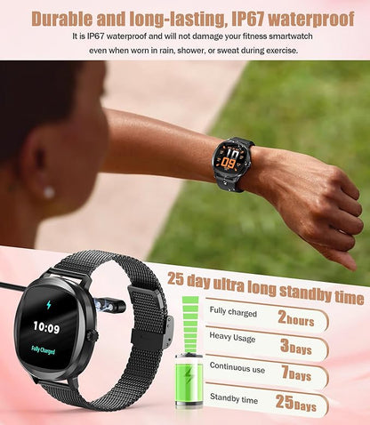 Women's 2pc Band Sports Watch/Smart Watch 1.72" Fitness Tracker with Heart Rate Monitor, 100+