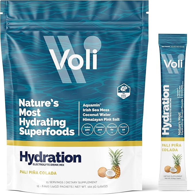 Voli Electrolytes Powder Packets | No Added Sugar Electrolyte Drink Mix for Hydration | Keto &