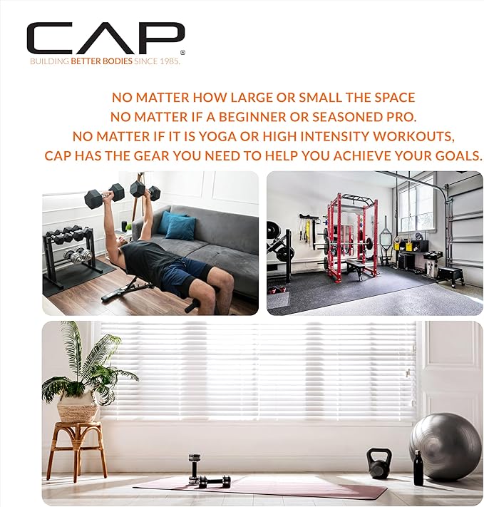 CAP Barbell Standard 1-Inch Cast Iron Weight Plates - Singles & Sets | 1.25-50 lbs | Multiple