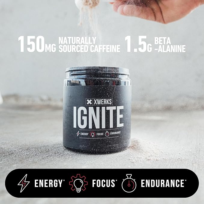 Xwerks Ignite Green Apple Pre Workout Powder, Natural Keto Pre Workout for Women and Men with