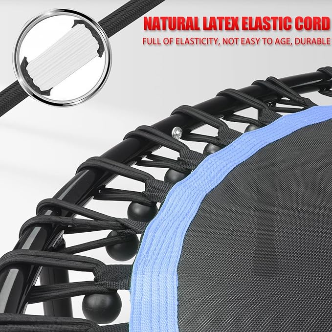 Newan 40"-48" Silent Mini Trampoline Fitness Trampoline Bungee Rebounder Jumping Cardio Trainer
