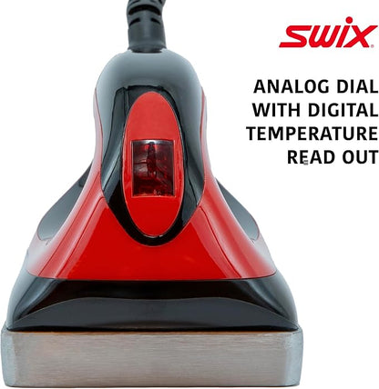 Swix DIGITAL Ski & Snowboard Wax IRON - Red - 18mm Base Plate - Adjustable Temperature for all waxes