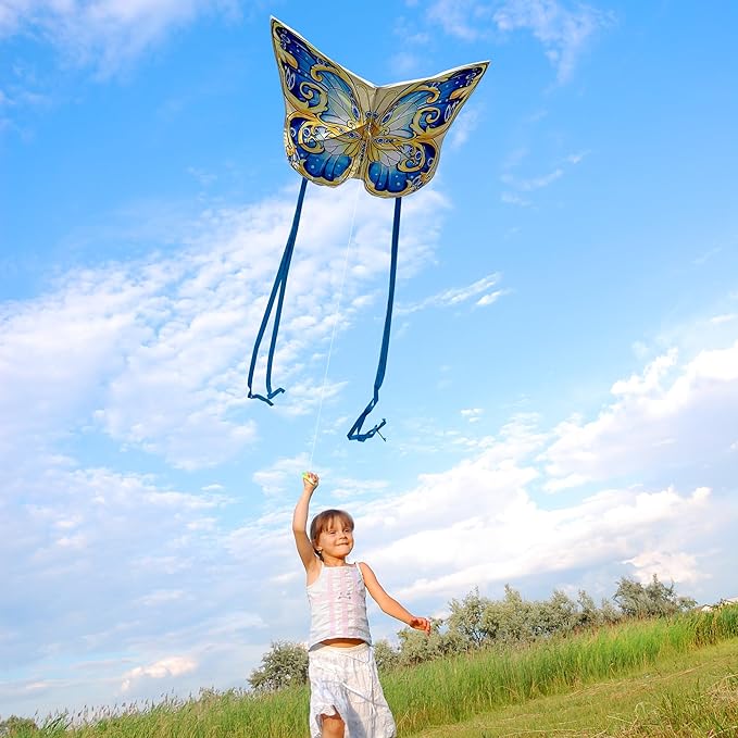 Xida Butterfly Kite for Kids & Adults, Easy to Fly, Ages 4-8, Large Kite with 300ft Handle, Perfect