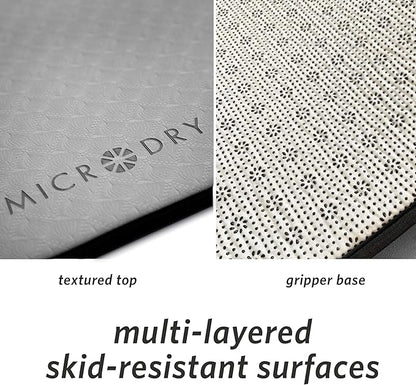 MICRODRY Deluxe Fitness Exercise Yoga Mat for Home & Gym, Extra Thick for High Impact Training