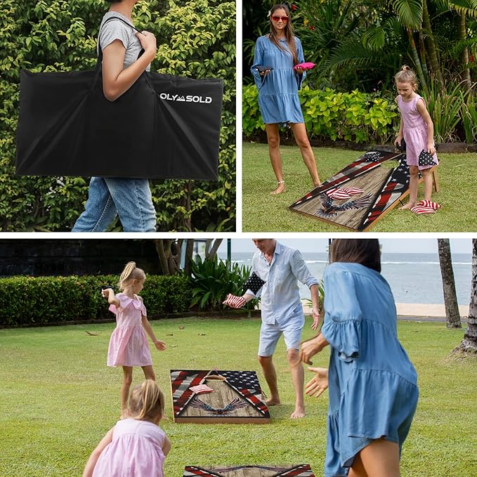 Cornhole Set, Corn Holes Outdoor Game, Regulation Cornhole Boards, Portable Cornhole Set, Classic