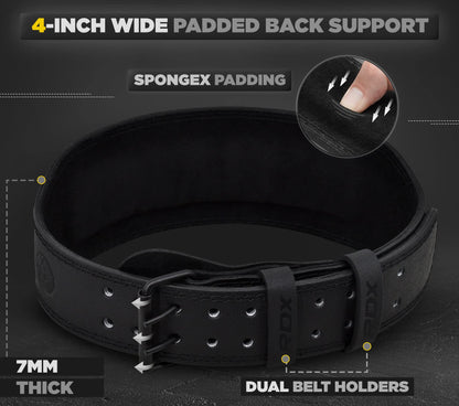 RDX Weight Lifting Belt Gym Fitness, Cowhide Leather, 4” 6” Padded Lumbar Back Support, 10