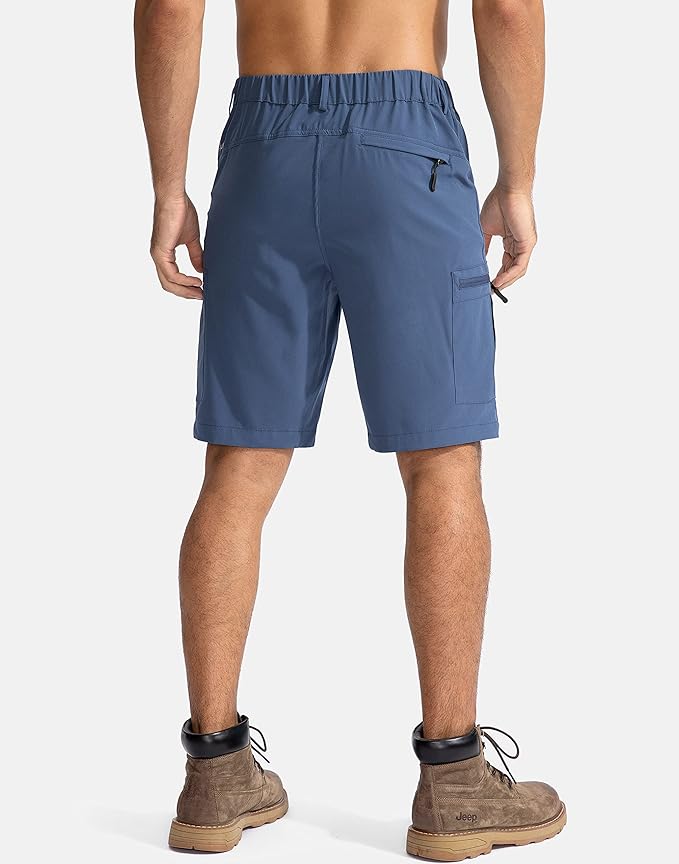 Pudolla Men's Hiking Cargo Shorts 9" Lightweight Outdoor Work Shorts for Men Travel Golf Camping