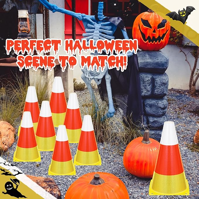Candy Corn Ring Toss Game Plastic Cones 9 Inch Training Traffic Cones Sport Training Agility Field