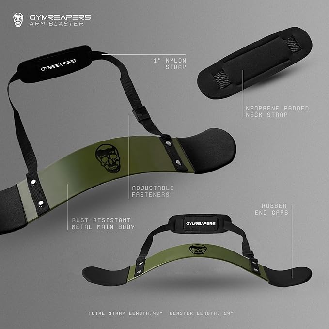 Gymreapers Bicep Arm Blaster - Bicep Curl Isolator w/Contoured, Padded Edges - Adjustable Bicep