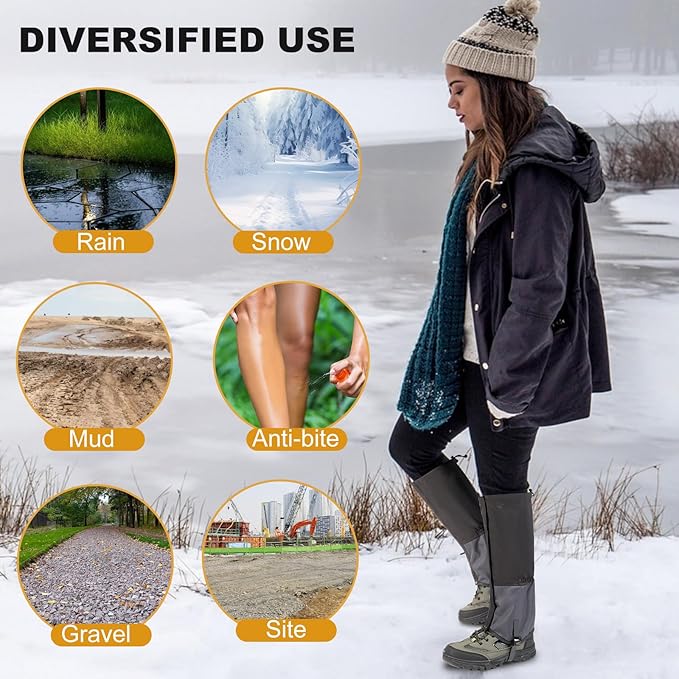 Waterproof Trail Gators for Hiking Boots Adjustable Ankle Leg Gaiters for Men Women Shoe Gaiters