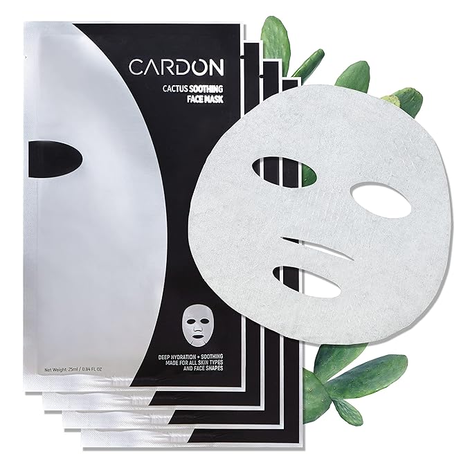 Cardon Cactus Soothing Sheet Mask | Korean Sheet Masks for Sensitive Skin Post-Shave | Korean Skin