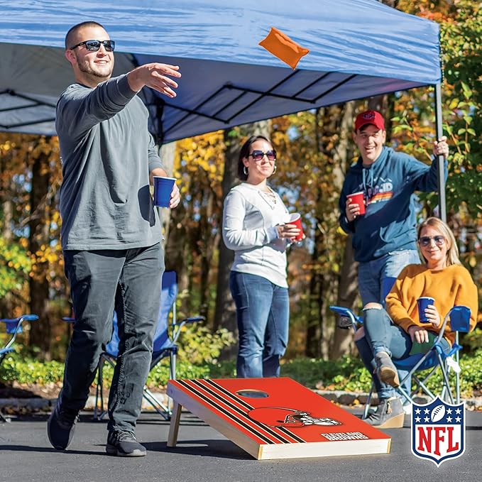 NFL 2' x 3' Solid Wood Cornhole Set with Direct Print HD Team Graphics – Great Gift for Any