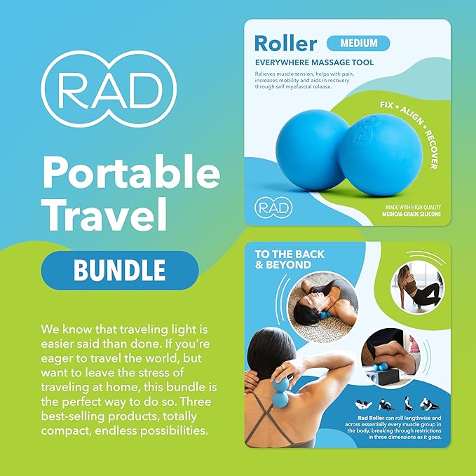 RAD Portable Travel Bundle ??Compact Myofascial Release Massage Set, Travel-Friendly Muscle