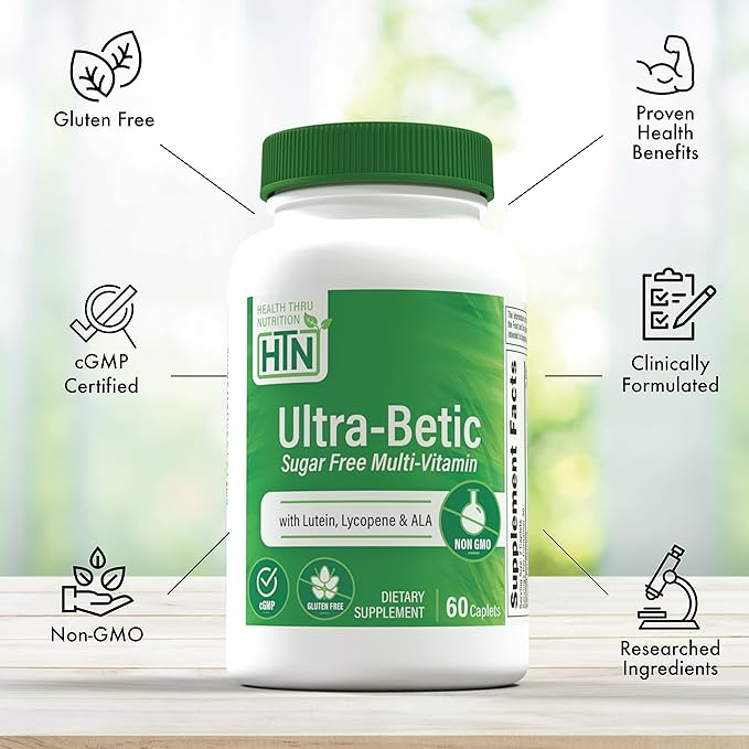 Health Thru Nutrition Ultra-Betic Multivitamin 60 Count | Supports Nerve, Vision, Energy | with