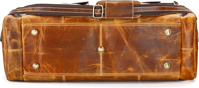 KomalC 28 inch Duffel Bag Travel Sports Overnight Weekend Leather Duffle Bag for Gym Sports Cabin