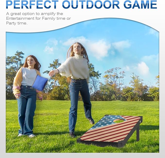 2’x3’ Cornhole Boards Set, Cornhole Outdoor Game Set - Corn Hole Toss Boards Set with 8 Cornhole