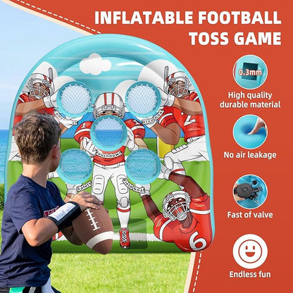6Ft Football Target Toss Game - Inflatable Football Throwing Target Toy for Kids - Carnival Party