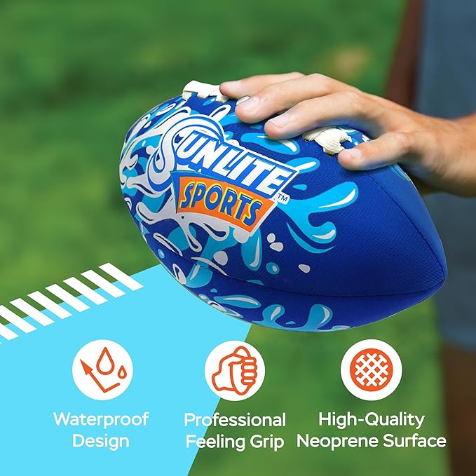 Sunlite Sports Waterproof Football for Lawn Backyard Pool Beach Lake Park Water Toy, Outdoor Play