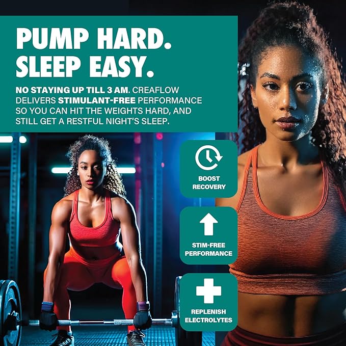 Creaflow Stim-Free Creatine Pills | Support Muscle Gain, Performance, Strength and Workout Recovery