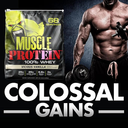Muscle Whey Protein Flavored Protein Powder, 25,000mg Amino Acids/Serving, Cold Filtered(Packaging