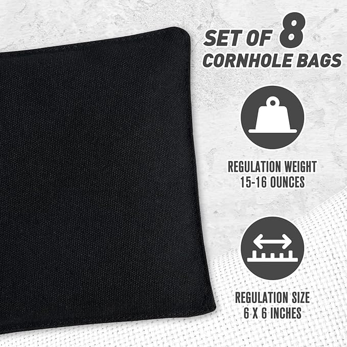 Cornhole Bags Set of 8 Regulation Corn Hole Bean Bags for Cornhole Game, Professional Weather