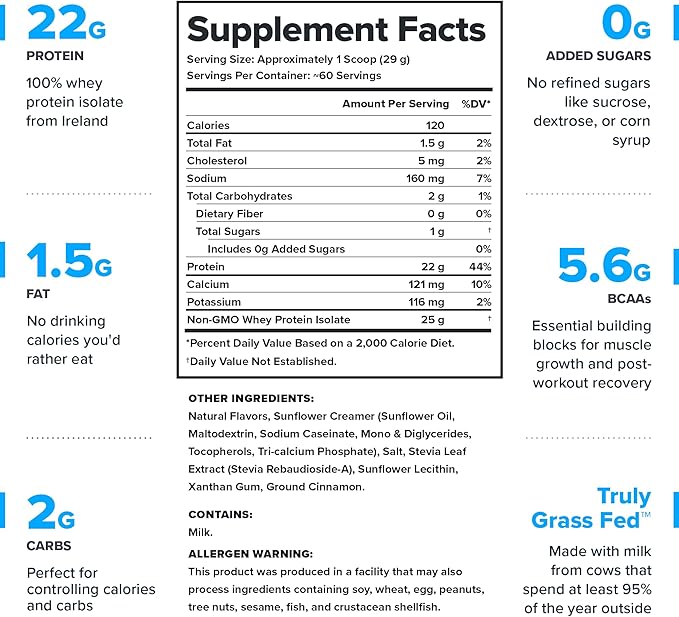 LEGION Whey+ Protein Whey Isolate from Grass Fed Cows - Whey Protein Isolate Powder Low Calorie