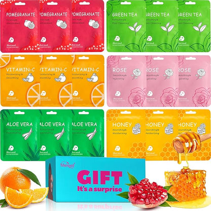 18 Pack Collagen Face Masks Skincare Bulk,Hydrating Spa Face Mask Beauty for Sensitive Skin,Sheet