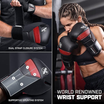 Hayabusa T3 Boxing Gloves for Men and Women Wrist and Knuckle Protection, Dual-X Hook and Loop
