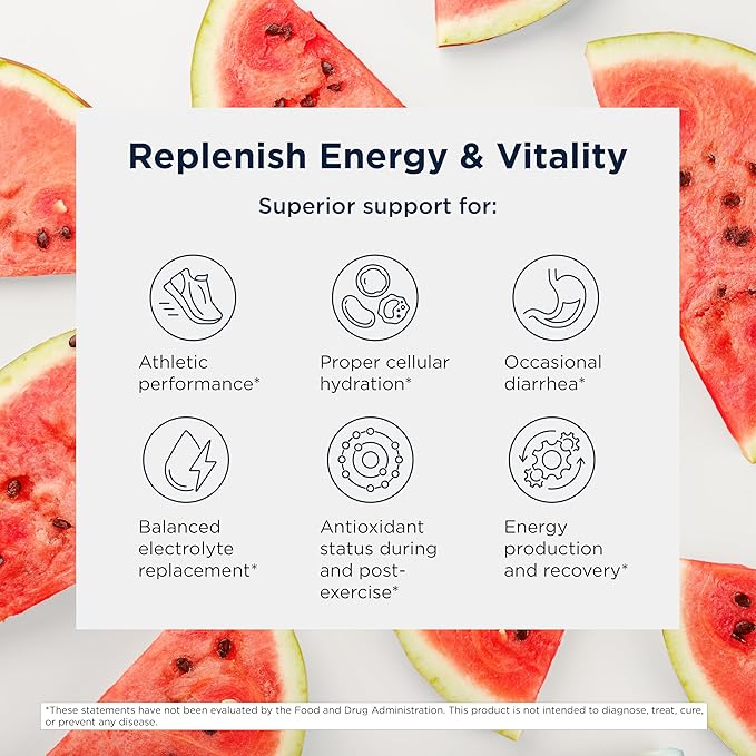 Designs for Health ElectroPure Hydration Packets, Watermelon Flavor - Electrolytes Powder with
