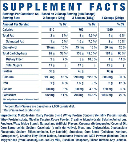 Ronnie Coleman Signature Series King Mass XL Mass Gainer Protein Powder, Muscle Gainer, 60g