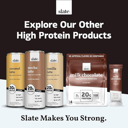 Slate Milk - High Protein Milk Shake - Chocolate Variety Pack - Chocolate, Dark Chocolate, Mocha