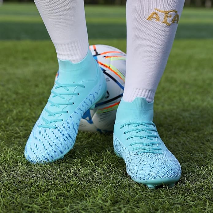 Soccer Cleats for Mens Womens Football Shoes Turf Soccer Shoes Indoor/Outdoor High-top Football
