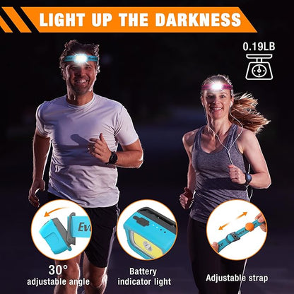 EverBrite Rechargeable Headlamp, 350 Lumens Headlamp with Red Light and Memory Function, 7 Modes
