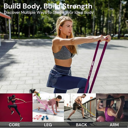 Premium Latex Free Resistance Bands for Working Out - Set of 5 + Carrying Bag | Non Latex Pull Up