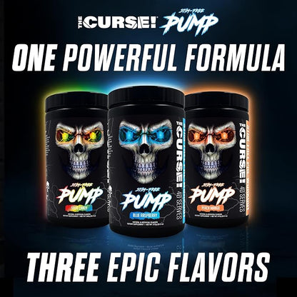 JNX SPORTS The Curse! Pump ??Stim-Free Pre-Workout | Peach Mango 40 Serves | Caffeine-Free Pump Pre