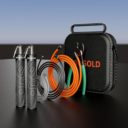 Weighted Jump Rope for Men Women -Interchangeable 1/5lb 1/4lb 1/2lb Heavy jump ropes - 360 Degree