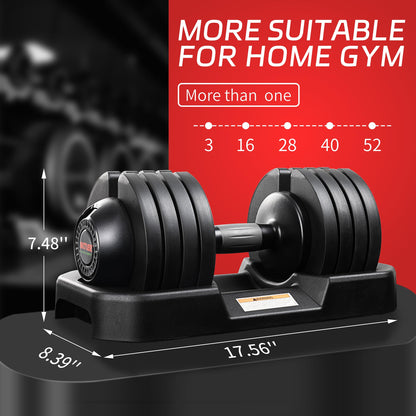 ALTLER Adjustable Dumbbell Set, 52LB Pair with Tray for Workout Strength Training Fitness