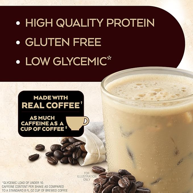 Atkins Café au Lait Iced Coffee Flavored Protein Shake, High Protein Shake, Low Sugar, Low Carb and