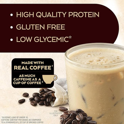 Atkins Café au Lait Iced Coffee Flavored Protein Shake, High Protein Shake, Low Sugar, Low Carb and