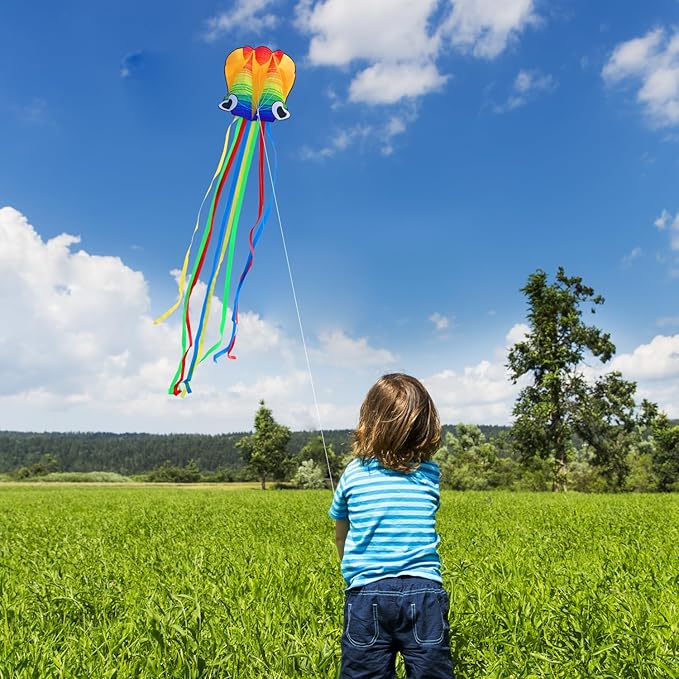 Xida Octopus Kite for Kids Ages 4-8, Professional Kites for Beginners and Adults, Easy to Fly Beach