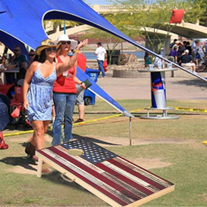 Solid Wood Vintage Cornhole Game Set, Two 4'x2'Cornhole Boards, 8 Cornhole Bags for Indoor and