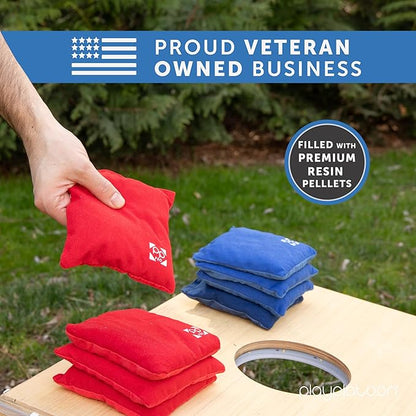 Professional Cornhole Bags - Set of 8 Regulation All Weather Double Sided - Sticky Side/Slick Side
