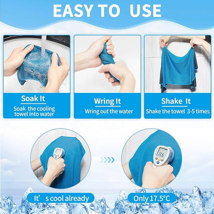Honoson Cooling Towel Bulk - Neck & Face Cool Chilly Towels Microfiber Breathable Sport Sweat Rag